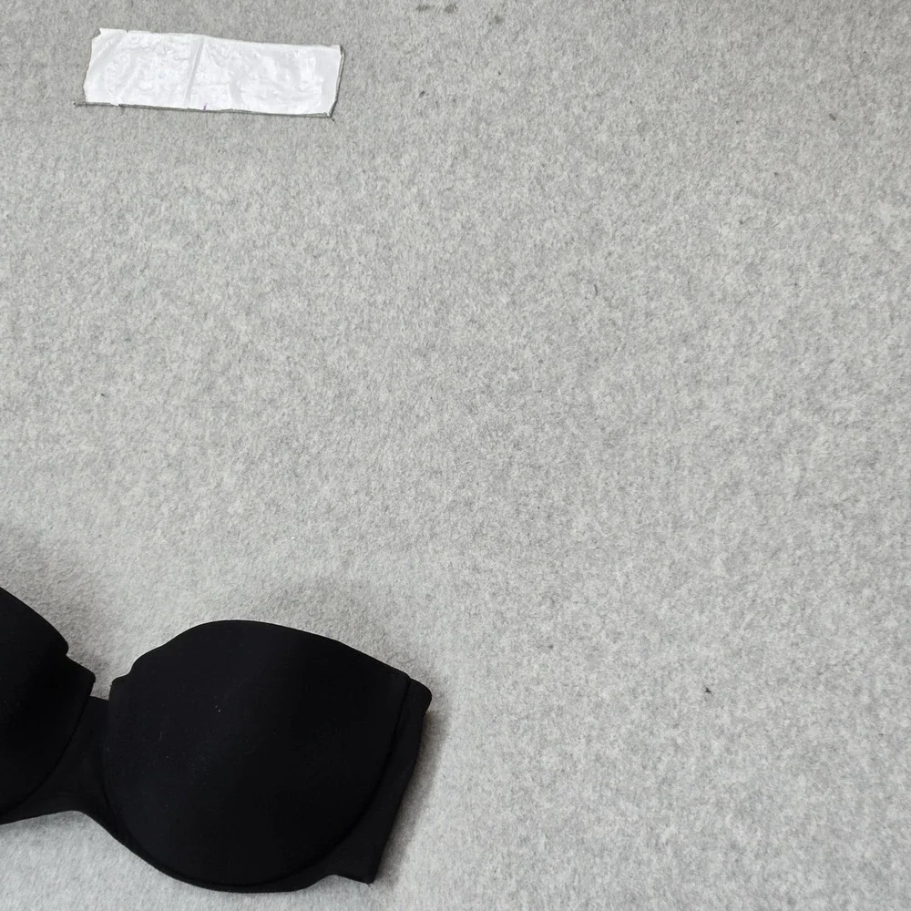 La Perla Women Bra 34D Black T Shirt Underwired Strapless READ